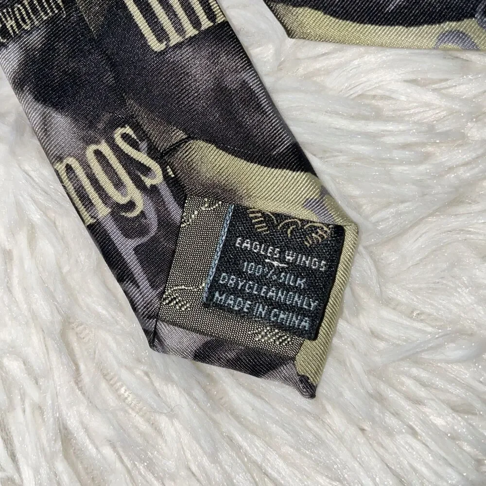 Eagles Wings Thinker Philippian Christian Necktie 100%Silk Gray Beige 4”W X 57”L